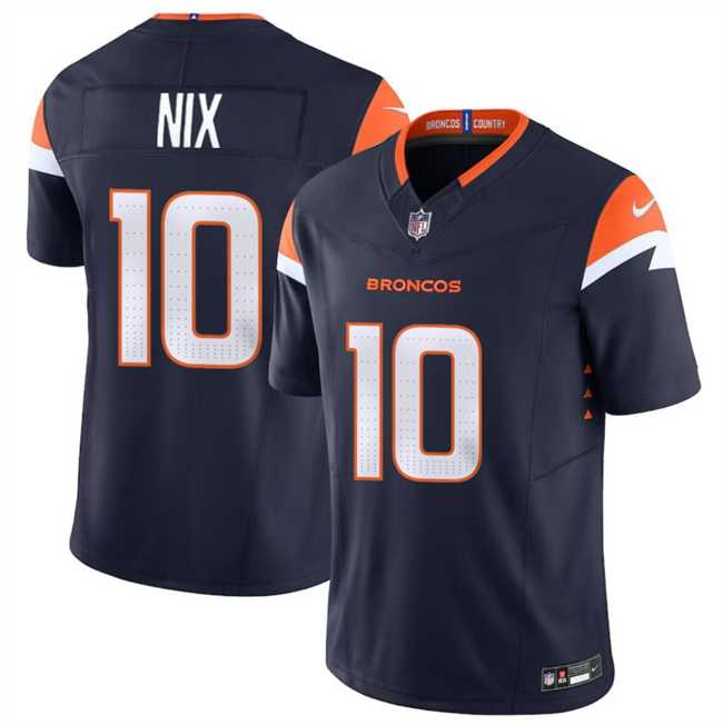 Men & Women & Youth Denver Broncos #10 Bo Nix Navy 2024 Draft F.U.S.E. Alternate Vapor Limited Stitched Jersey